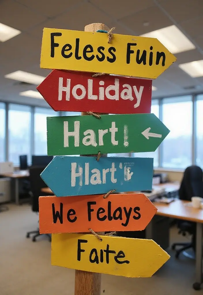 30+ Office Christmas Decorations That Spark Holiday Cheer - 15. Eco-Friendly Holiday Signage