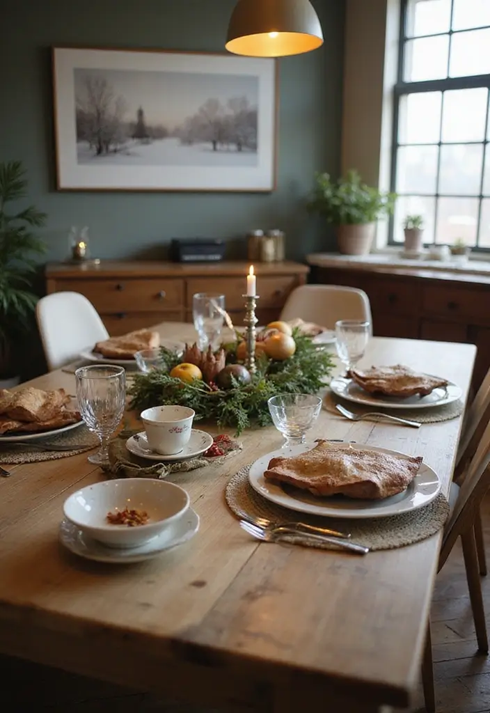 30+ Office Christmas Decorations That Spark Holiday Cheer - 16. Recycled Holiday Table Settings