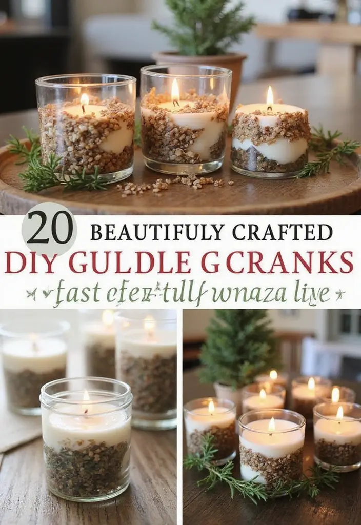 30+ Office Christmas Decorations That Spark Holiday Cheer - 17. DIY Holiday Candles
