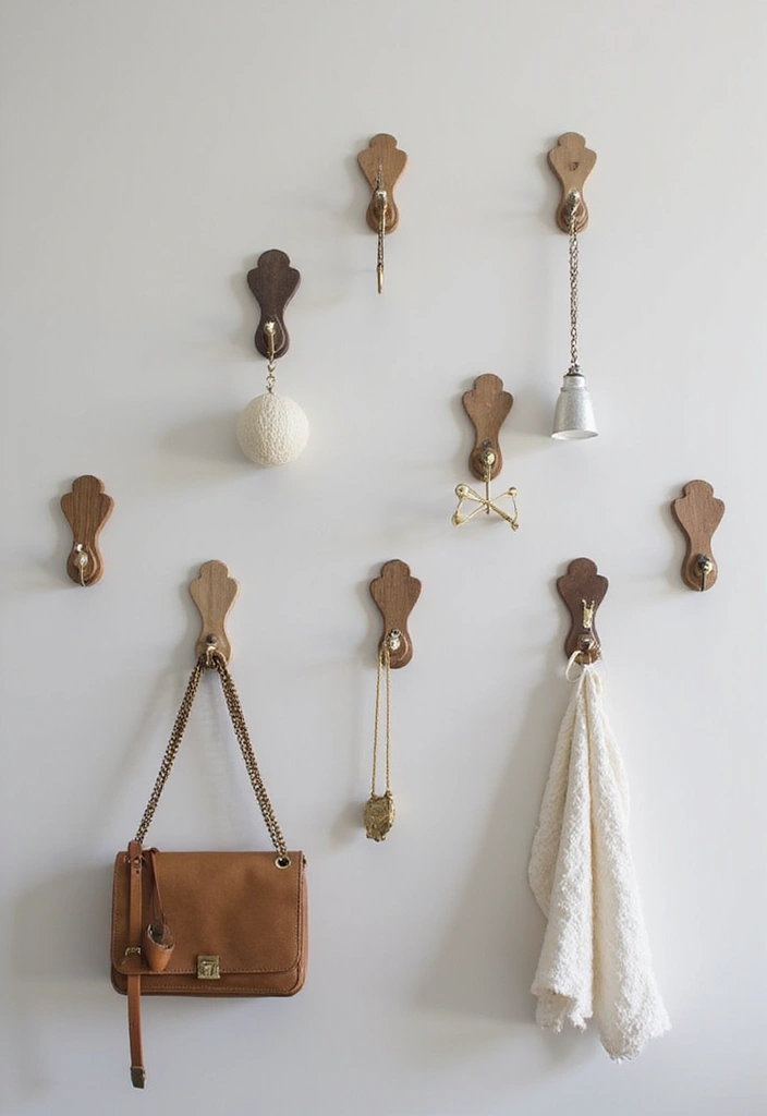 30+ Office Desk Decor Ideas That Spark Creativity - 20. Unique Wall Hooks