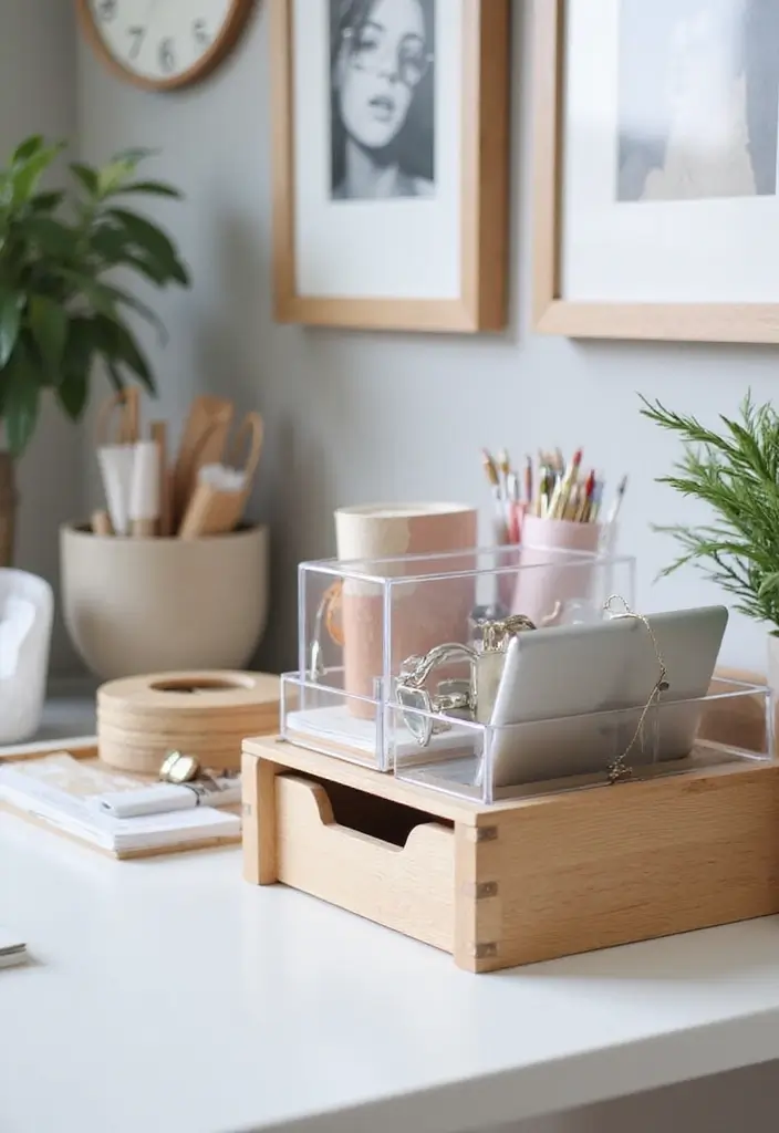 30+ Office Desk Decor Ideas That Spark Creativity - 3. Clever Storage Solutions