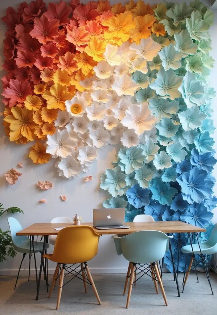 30+ Office Wall Decor Ideas That Inspire Creativity - 13. Paper Art Installations