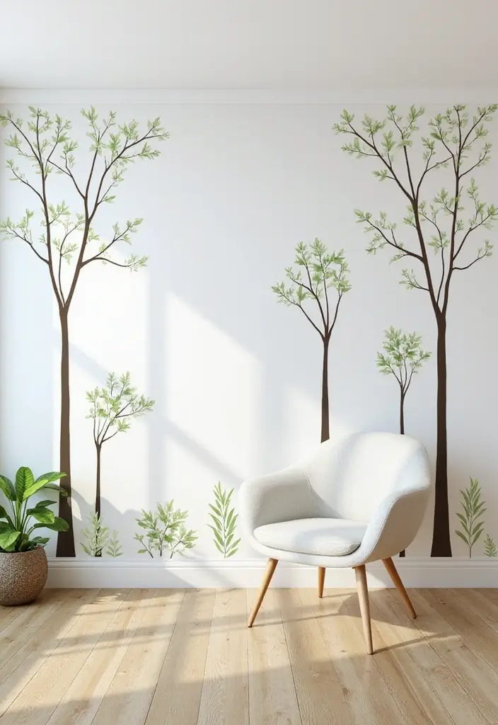 30+ Office Wall Decor Ideas That Inspire Creativity - 17. Nature-Inspired Wall Decals
