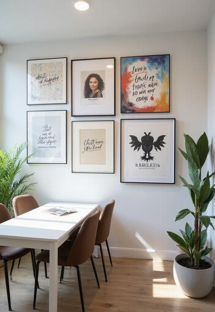 30+ Office Wall Decor Ideas That Inspire Creativity - 19. Inspirational Art Prints