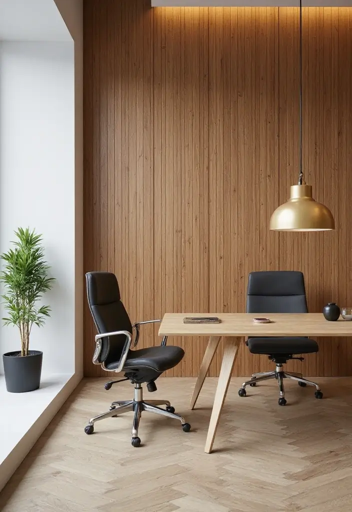 30+ Office Wall Decor Ideas That Inspire Creativity - 20. Eco-Friendly Wall Paneling