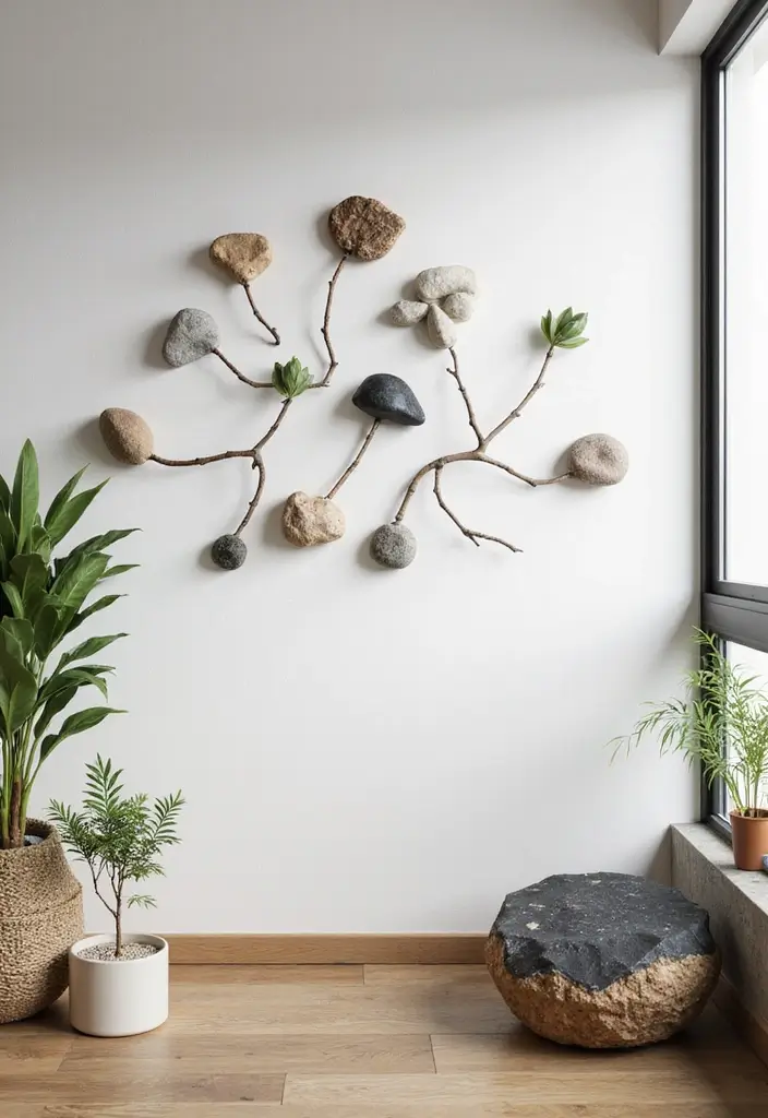 30+ Office Wall Decor Ideas That Inspire Creativity - 26. Art from Nature