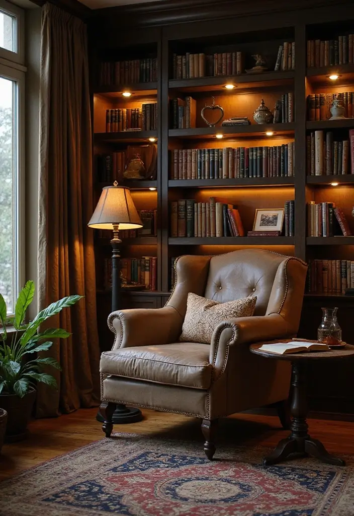 15 Man Cave Office Ideas for the Ultimate Escape - 2. Cozy Nook with a Vintage Vibe