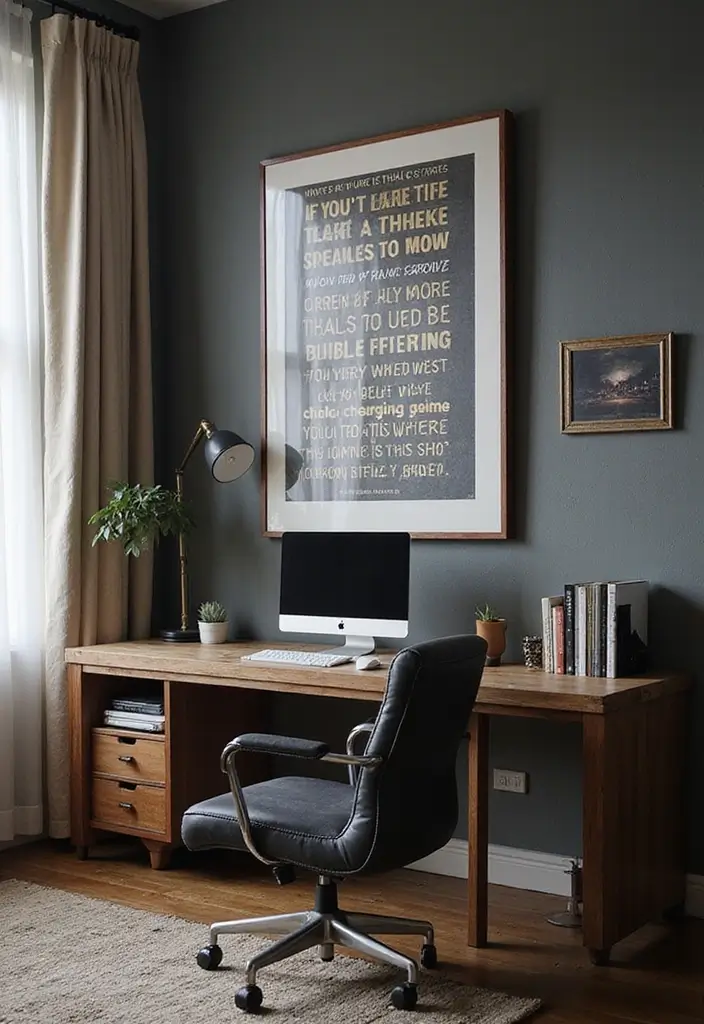 15 Man Cave Office Ideas for the Ultimate Escape - 13. Inspirational Quotes and Messages