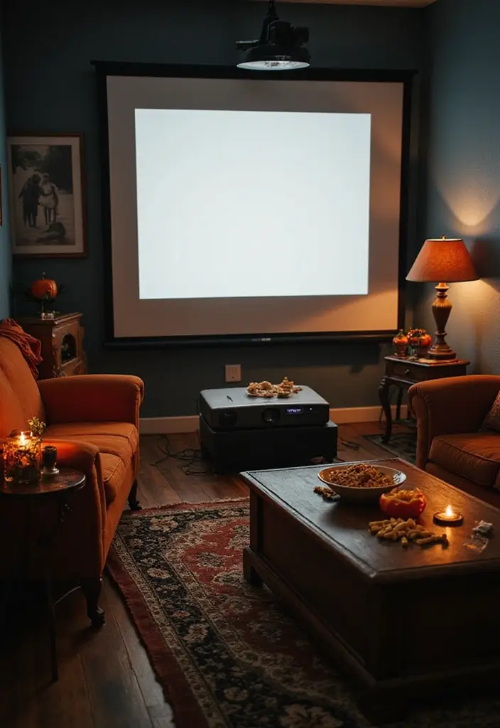 20 Halloween Office Decor Ideas That Are Spooky & Fun - 20. Halloween Movie Hour