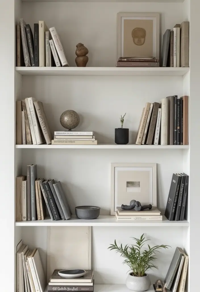 30 Aesthetic Office Decor Ideas TikTok Would Approve - 15. Minimalist Bookshelf