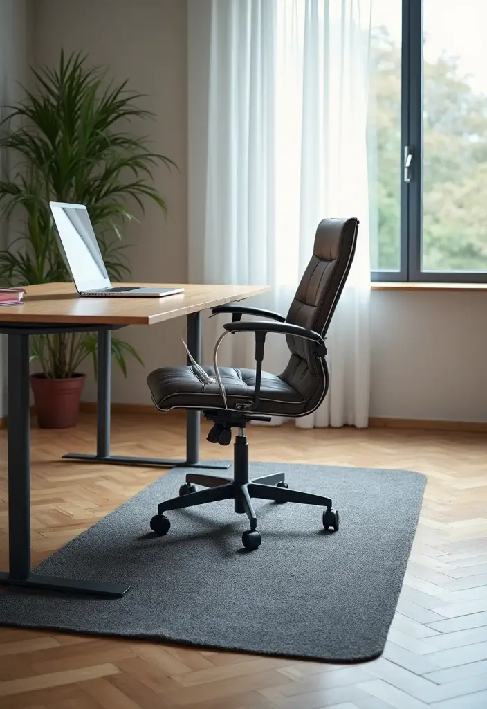 30 Aesthetic Office Decor Ideas TikTok Would Approve - 25. Stylish Chair Mats