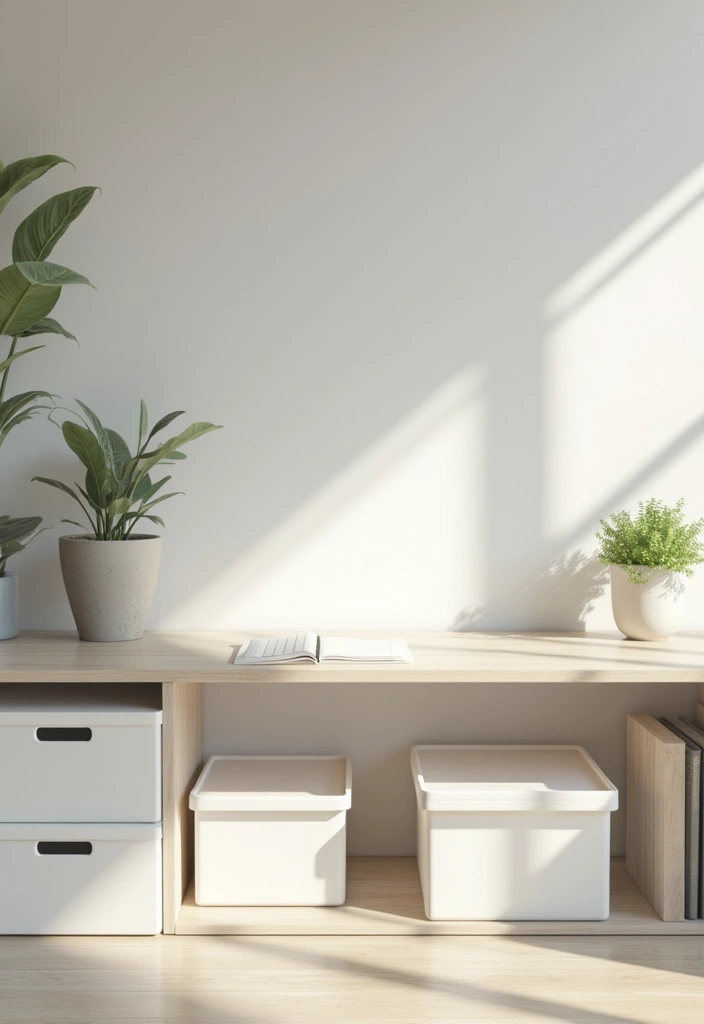 30 Aesthetic Office Decor Ideas TikTok Would Approve - 28. Minimalist Storage Boxes