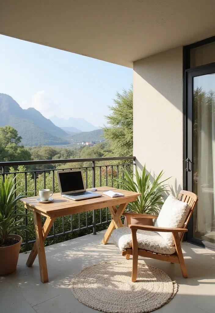 30 Balcony Office Setups for Tiny Apartments (Yes, It’s Possible) - 20. Open-Air Inspiration