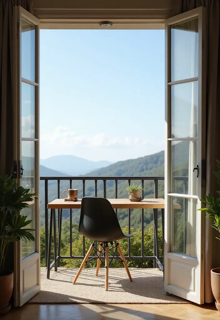 30 Balcony Office Setups for Tiny Apartments (Yes, It’s Possible) - 23. Work with a View