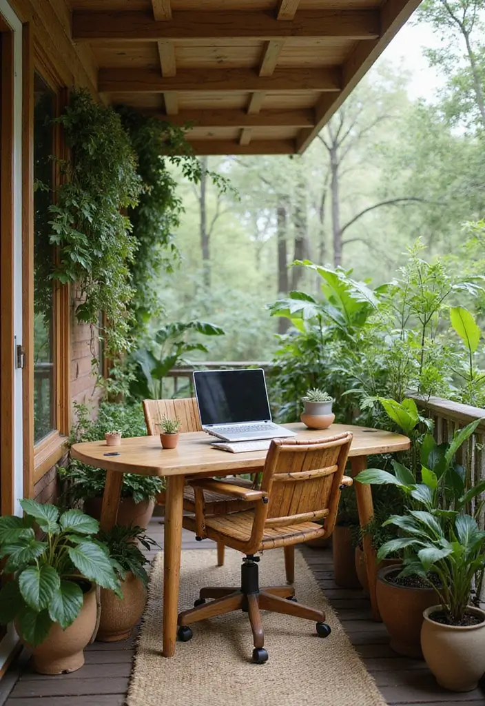 30 Balcony Office Setups for Tiny Apartments (Yes, It’s Possible) - 28. Nature's Office