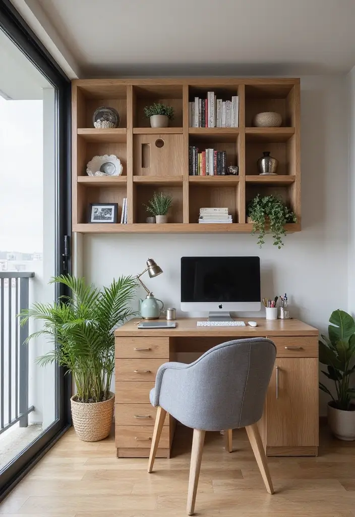 30 Balcony Office Setups for Tiny Apartments (Yes, It’s Possible) - 29. Compact Coordination