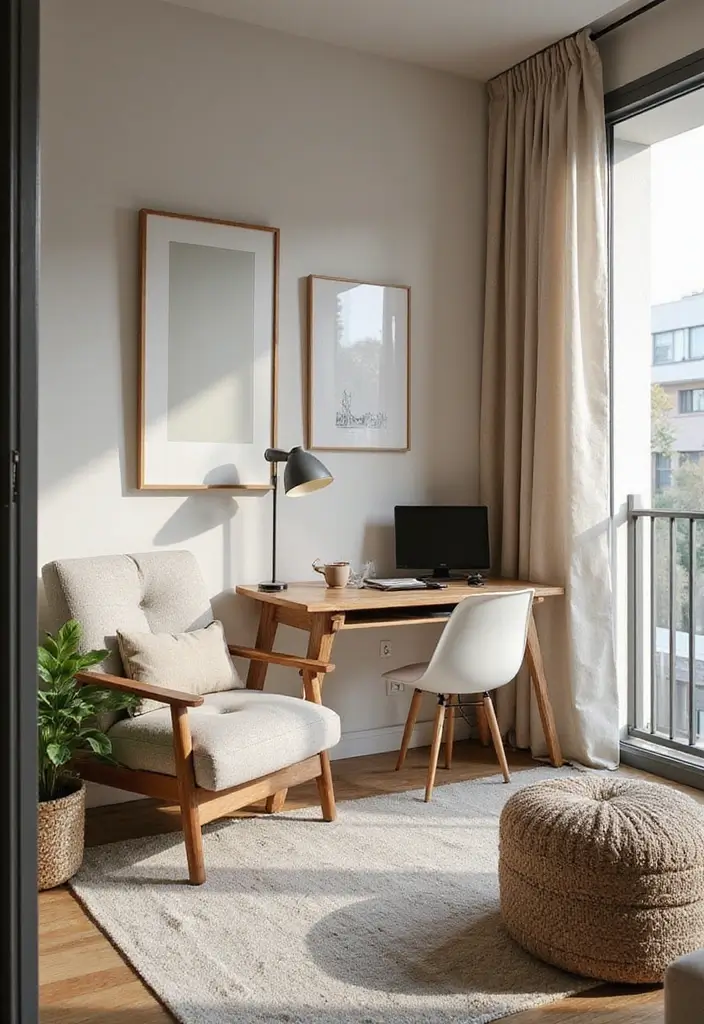 30 Balcony Office Setups for Tiny Apartments (Yes, It’s Possible) - 30. Personal Sanctuary