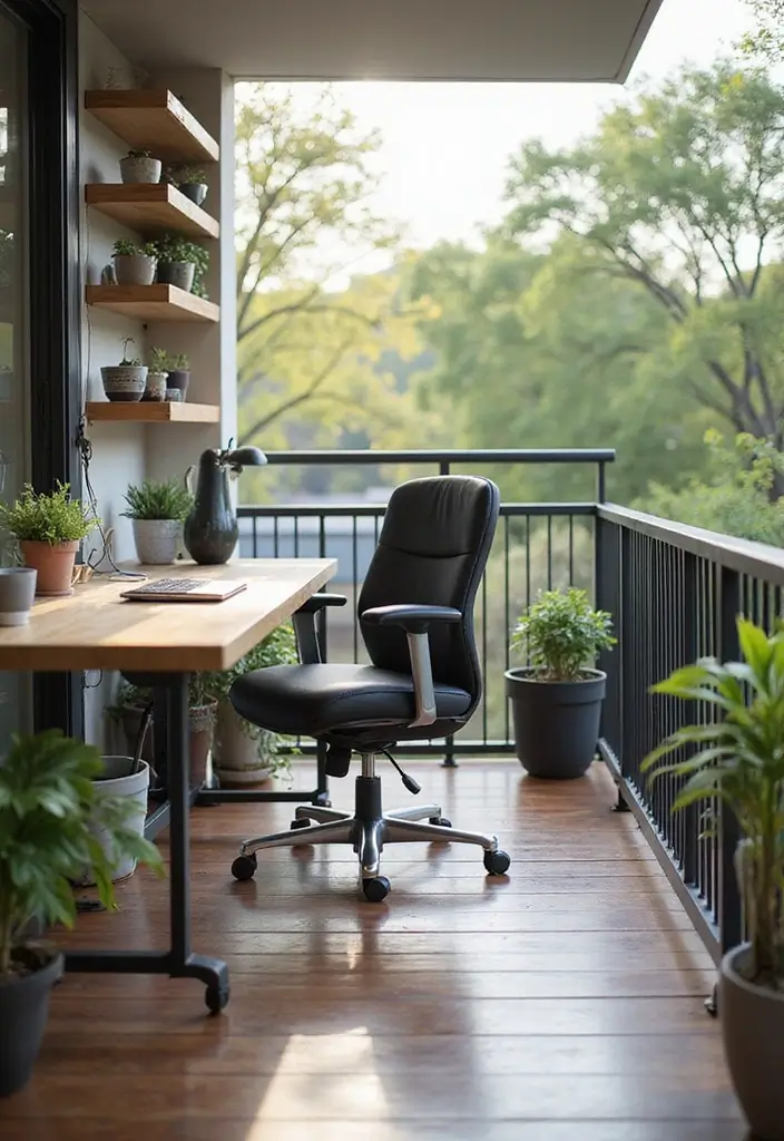 30 Balcony Office Setups for Tiny Apartments (Yes, It’s Possible) - 5. Ergonomic Excellence