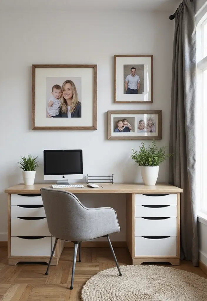 30 Black and Wood Office Ideas That Look Sleek and Masculine - 13. Personalized Touches