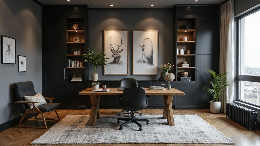 30 Black and Wood Office Ideas That Look Sleek and Masculine