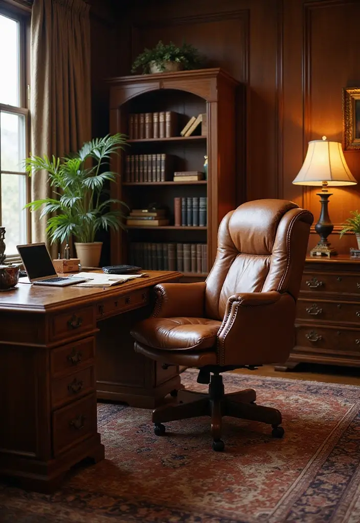 30 Bloxburg Office Ideas That Make Your Build Look Rich - 2. Luxurious Leather Accents