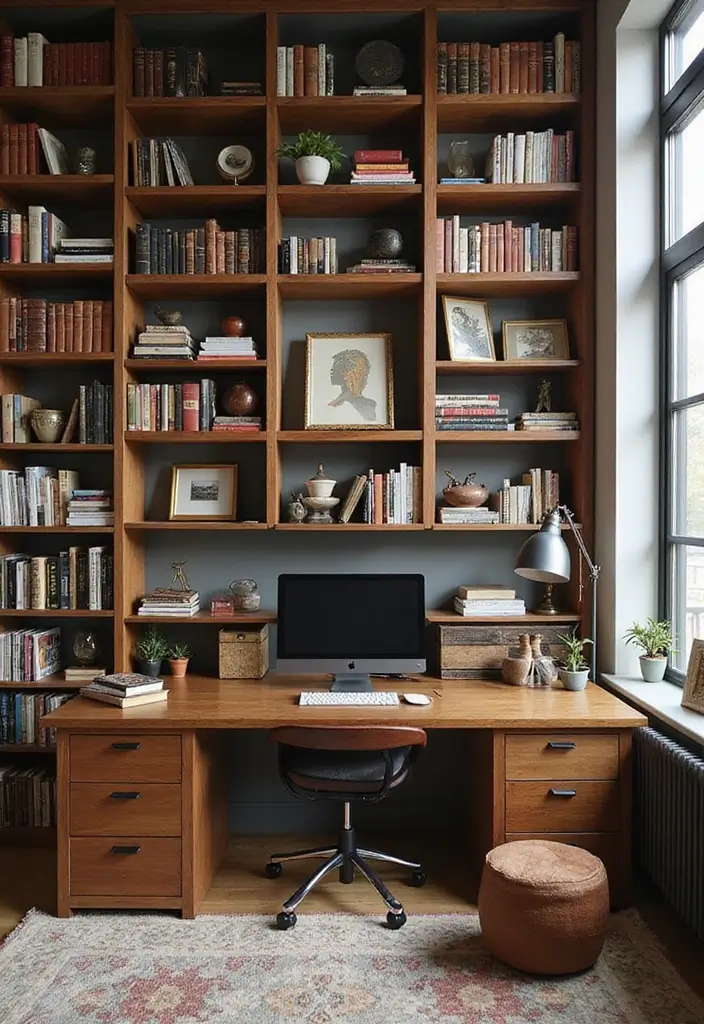 30 Bloxburg Office Ideas That Make Your Build Look Rich - 26. Artful Shelving Units