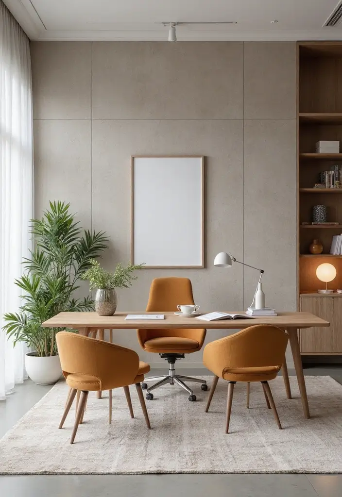 30 Classy Office Decor Ideas That Scream “CEO Energy” - 19. Clean Lines and Shapes