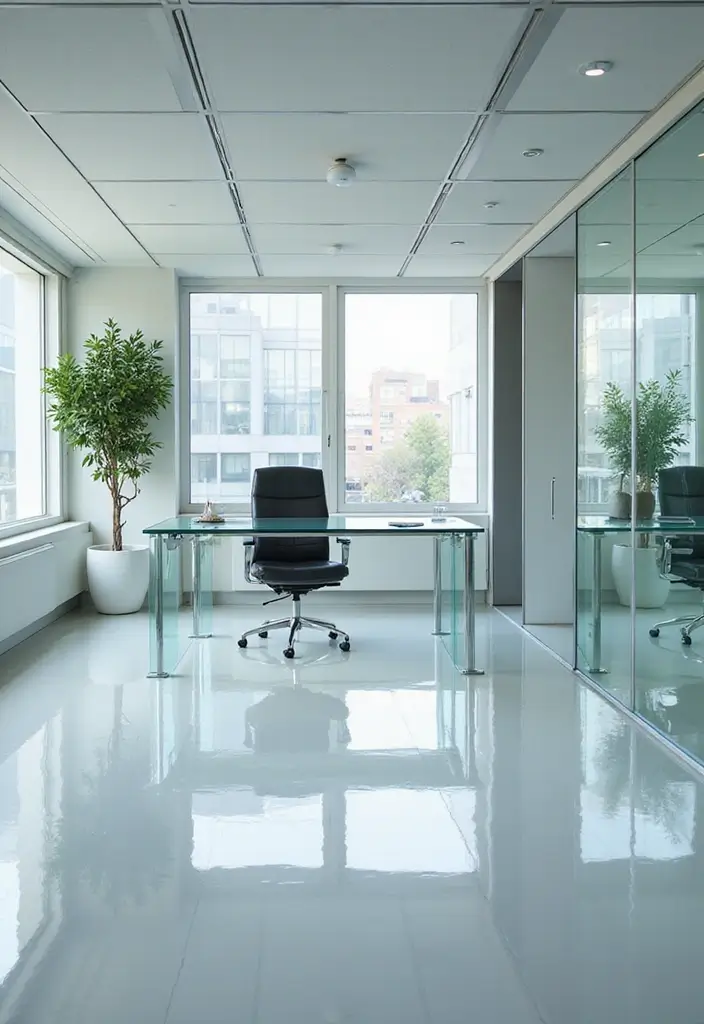 30 Classy Office Decor Ideas That Scream “CEO Energy” - 21. Reflective Surfaces