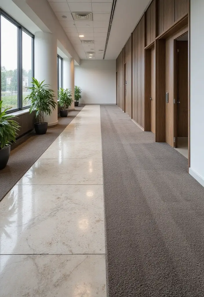 30 Classy Office Decor Ideas That Scream “CEO Energy” - 30. Bold Flooring Choices