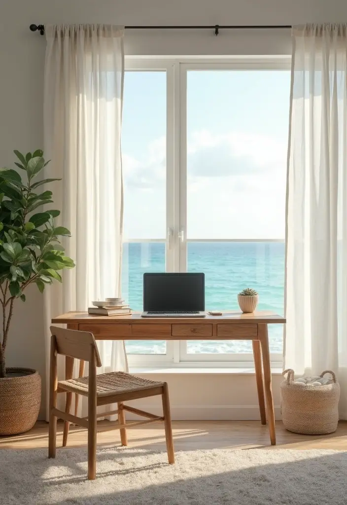 30 Coastal Home Office Ideas That Feel Fresh + Beachy - 12. Relaxing Soundscapes