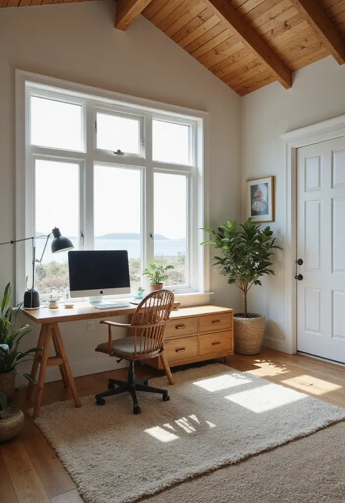30 Coastal Home Office Ideas That Feel Fresh + Beachy - 13. Sustainable Technology