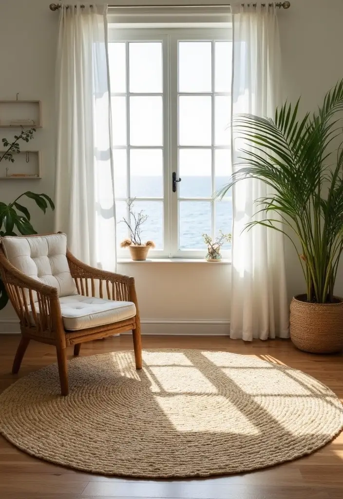 30 Coastal Home Office Ideas That Feel Fresh + Beachy - 21. Eco-Friendly Rugs