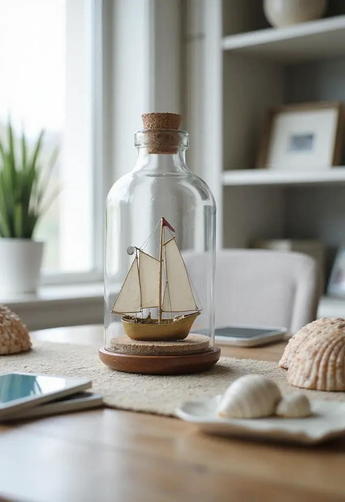 30 Coastal Home Office Ideas That Feel Fresh + Beachy - 3. Nautical Office Accessories