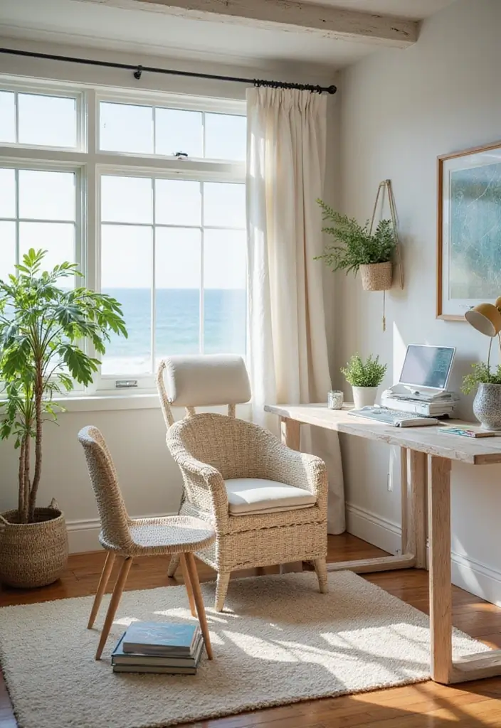 30 Coastal Home Office Ideas That Feel Fresh + Beachy - 30. Celebrate Seasonal Changes