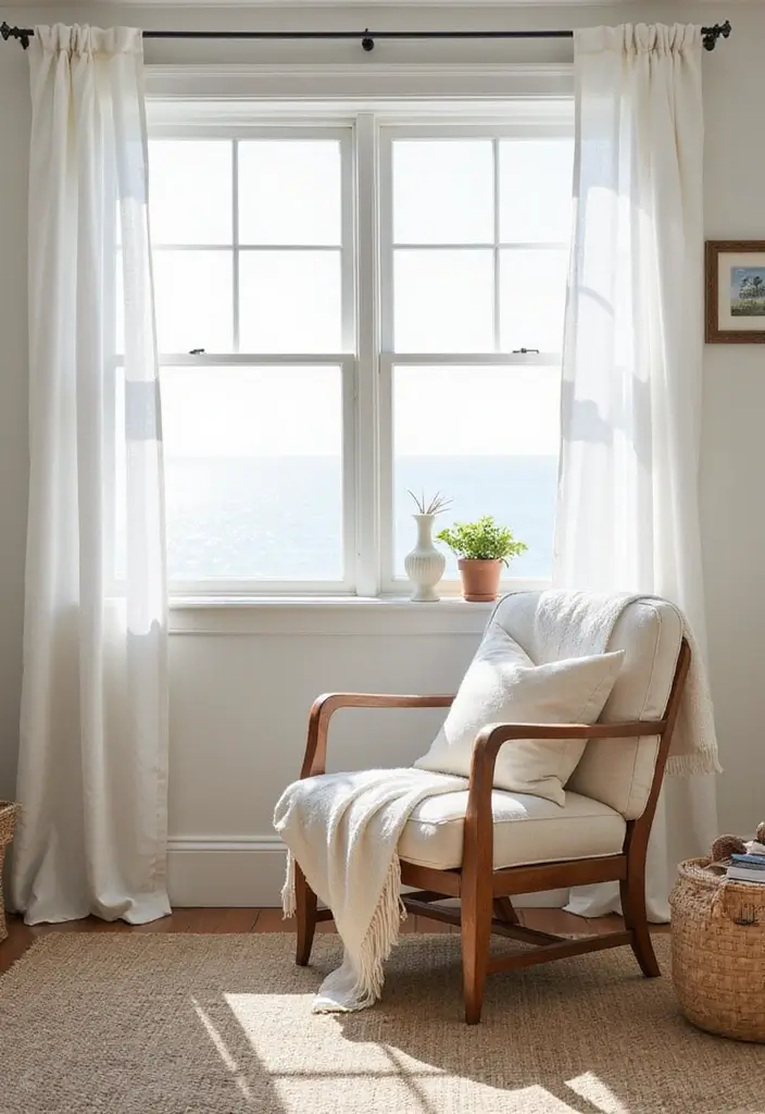 30 Coastal Home Office Ideas That Feel Fresh + Beachy - 5. Light and Airy Fabrics