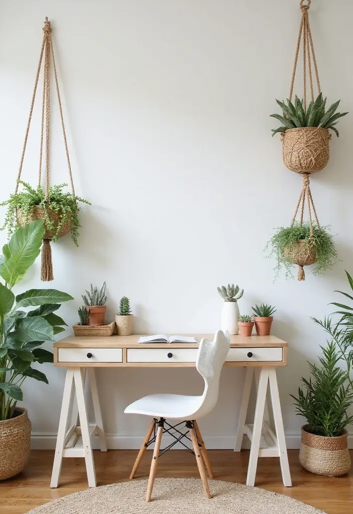 30 Coastal Home Office Ideas That Feel Fresh + Beachy - 7. Botanical Elements
