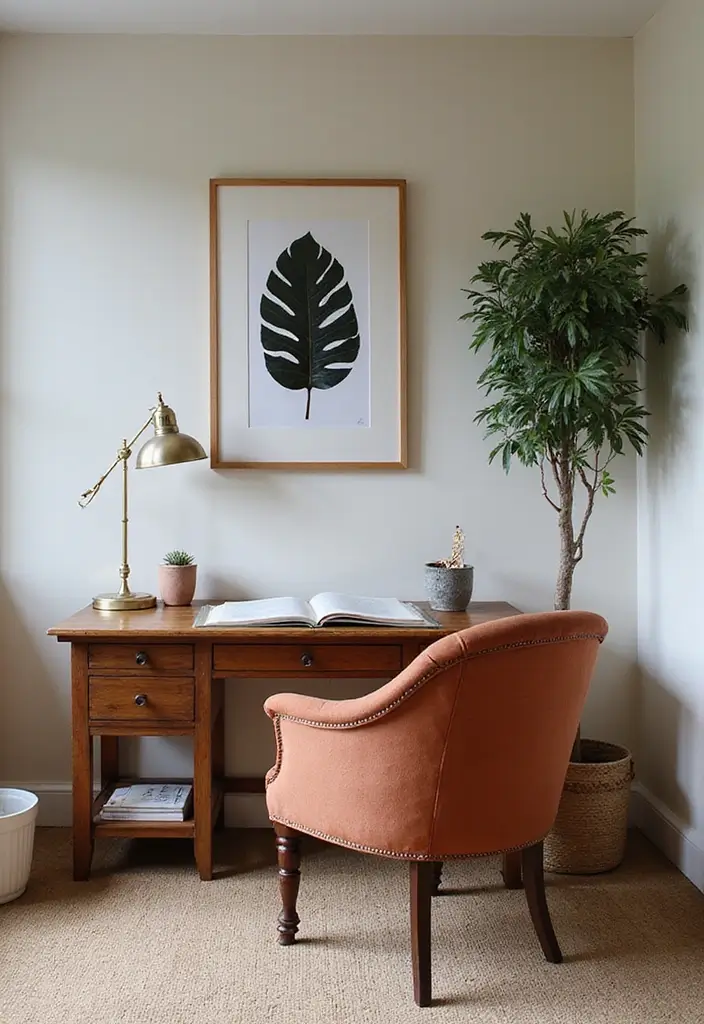 30 Cottage Office Ideas Straight Out of a Storybook - 25. Statement Pieces