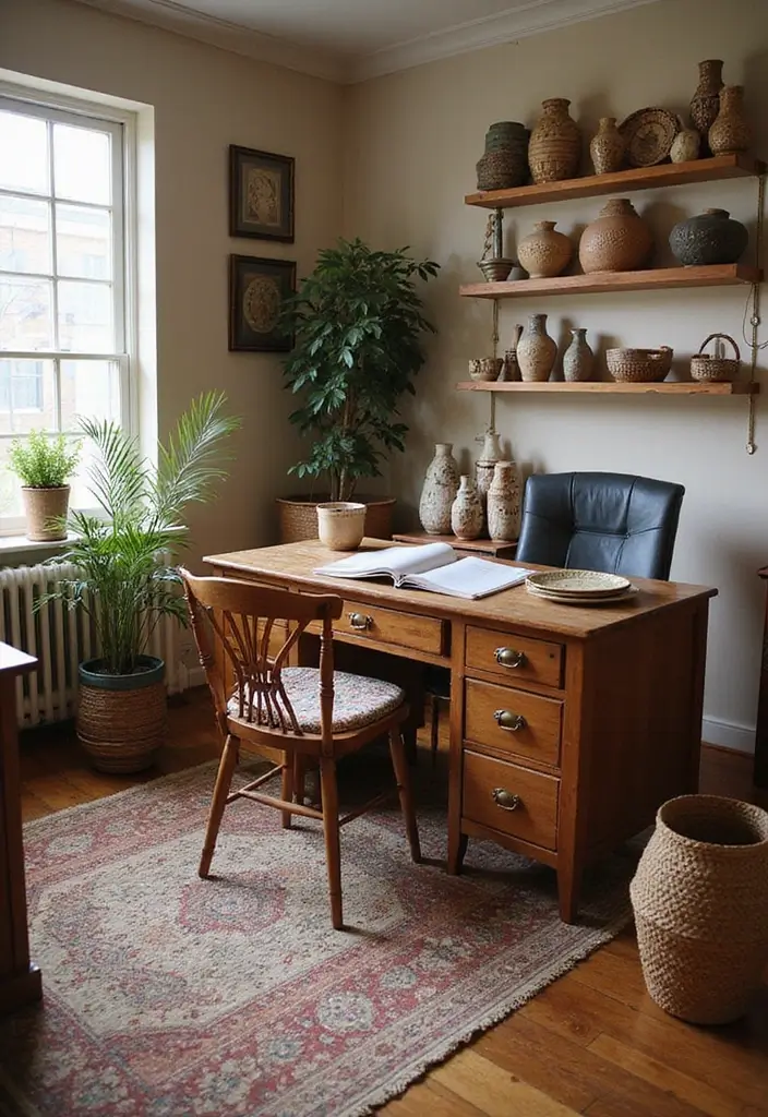 30 Cottage Office Ideas Straight Out of a Storybook - 26. Handcrafted Decor