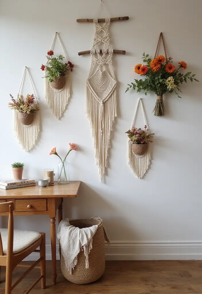 30 Cottage Office Ideas Straight Out of a Storybook - 30. Nature-Inspired Wall Hangings