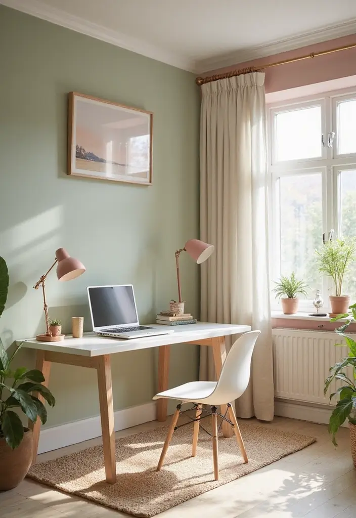 30 Cottagecore Office Ideas for Soft Whimsical Work Vibes - 7. Cottagecore Color Palette