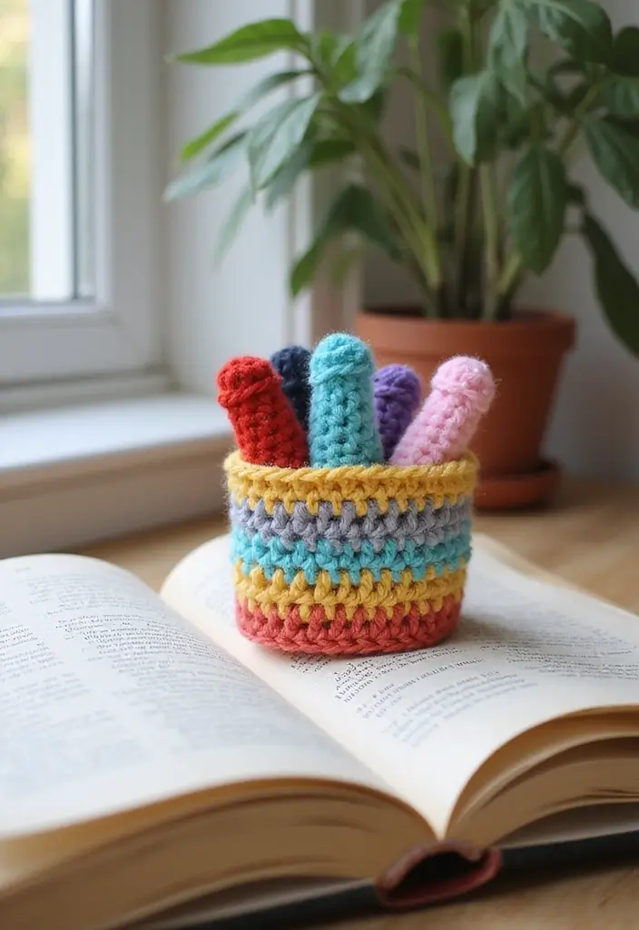 30 Cozy Crochet Office Decor Ideas That Are Cozy AND Cheap - 18. Crochet Bookmark Holder