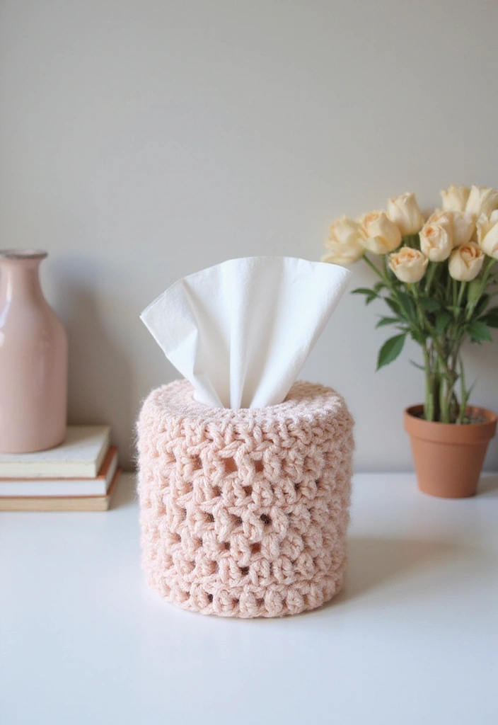 30 Cozy Crochet Office Decor Ideas That Are Cozy AND Cheap - 7. Crochet Tissue Box Cover