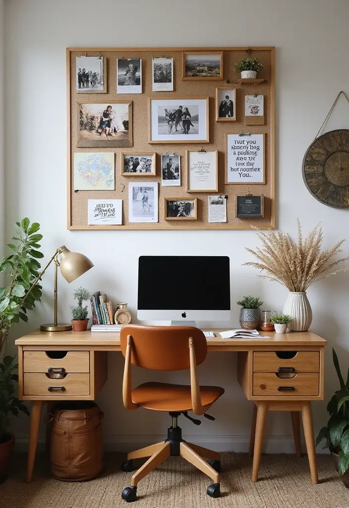 30 Cozy Office Decor Ideas for Fall/Winter Work Days - 10. Personalized Decor
