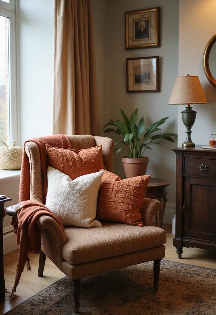 30 Cozy Office Decor Ideas for Fall/Winter Work Days - 13. Seasonal Throw Pillows