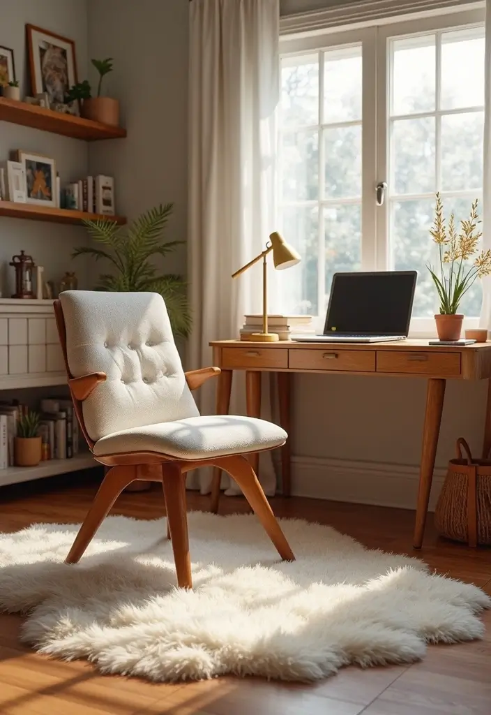 30 Cozy Office Decor Ideas for Fall/Winter Work Days - 2. Plush Rugs