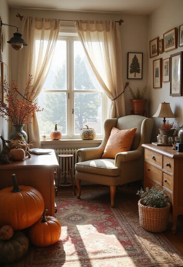 30 Cozy Office Decor Ideas for Fall/Winter Work Days - 30. Embrace Seasonal Change