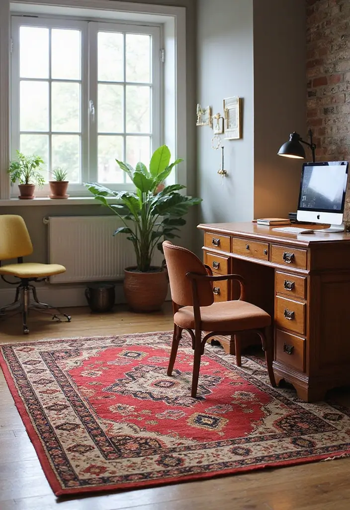 30 Cute Office Ideas You’ll Want to Copy Immediately - 15. Fun Rugs