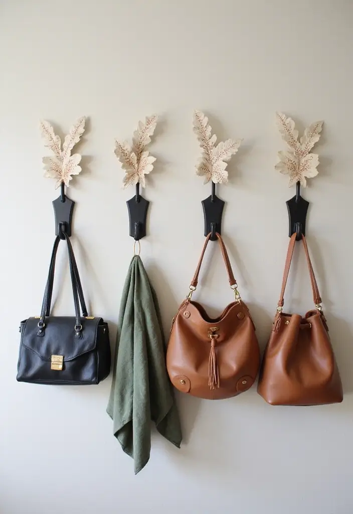 30 Cute Office Ideas You’ll Want to Copy Immediately - 20. Unique Wall Hooks