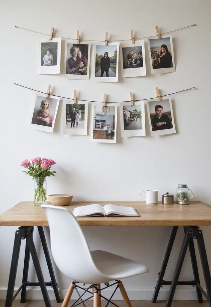 30 Cute Office Ideas You’ll Want to Copy Immediately - 21. Elegant Photo Displays