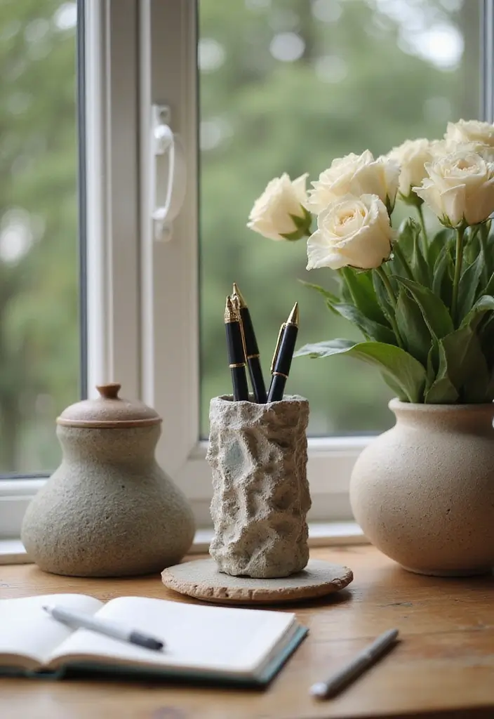 30 Cute Office Ideas You’ll Want to Copy Immediately - 28. Artistic Desk Accessories